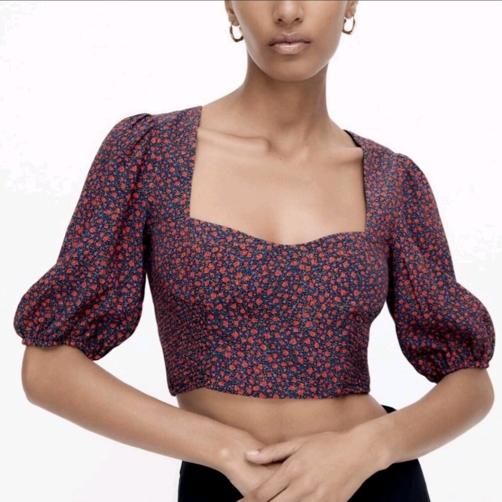 Zara Floral Print Crop Top
